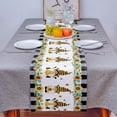 thumbnail image 4 of Table Runner Dresser Scarves 70 Inch Long, Farmhouse Dwarf Honeybee Sunflower Linen Dining Table Runners White and Black Buffalo Plaid Tabletop Scarf for Wedding Holiday Party Kitchen, 4 of 7