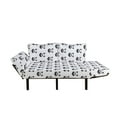 thumbnail image 2 of Tattoo Futon Couch, Panda Bear Portraits Mascots Pattern for in Black and White, Daybed with Metal Frame Upholstered Sofa for Living Dorm, Loveseat, Black White, by Ambesonne, 2 of 4