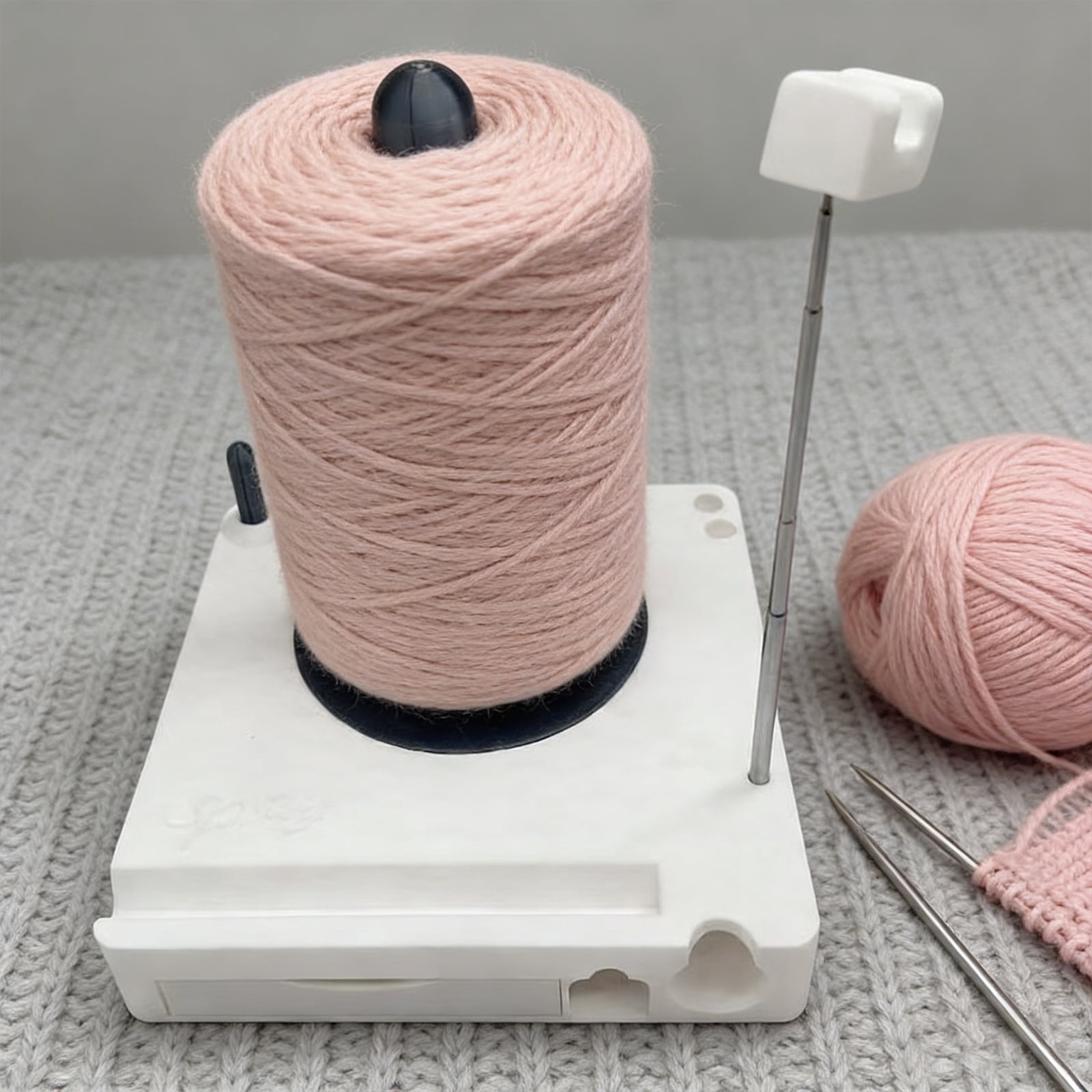 Yarn Winder, Electric Yarn Ball Winder for Crocheting, Crochet Caddy with Phone Stand, Compact Yarn Cake Winder with Strong Tension Stepless Speed, Automatic Yarn Spinner Wool Winder