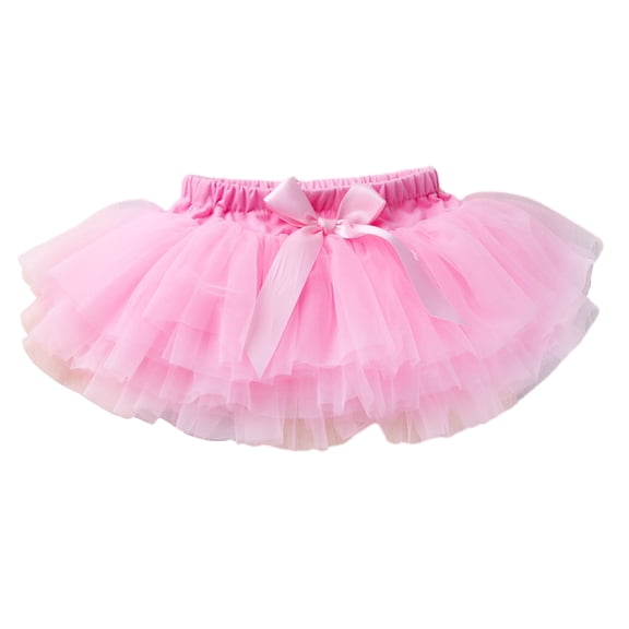 GYRATEDREAM Newborn Infant Girls Soft Fluffy Mesh Tutu Skirt with Diaper Cover Toddler Baby Soft Layered Tulle Dress Mini Skirt for 0 Month-2 Years