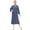 Navy, variant on Women Zipper Robe, Loungewear Dress Lightweight Sleepwear Housecoat Nightgown Long Bathrobe, Contrast Trim Jersey Robe with Pockets (Black, Small-Medium)