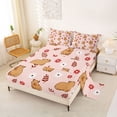 thumbnail image 2 of Erosebridal Capybara Kids Queen Sheet Sets, Cartoon Flower Leaf Bed Set, 4-Piece, 2 of 5