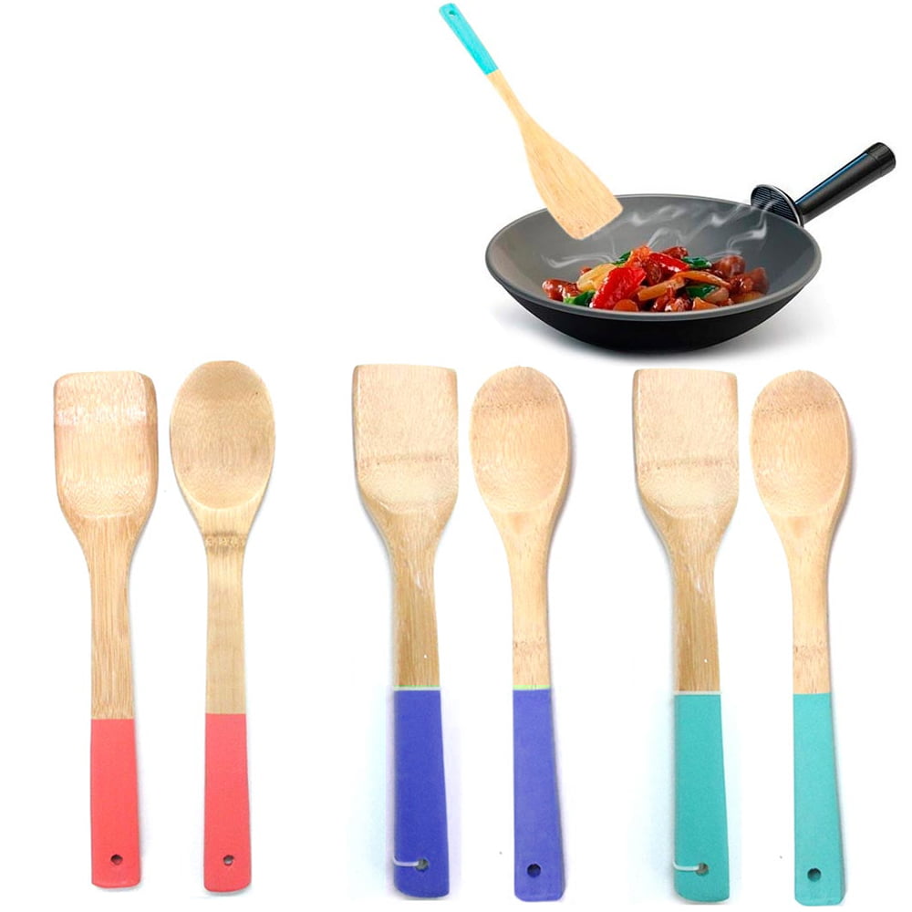 Home Basics BT01045 6 Piece Bamboo Kitchen Cutlery Tool Set