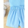 thumbnail image 5 of Mevireiy Baby Girls Two Piece Outfits Ribbed Knit Ruffle Tank Tops Plaid Skirt Shorts, 5 of 7