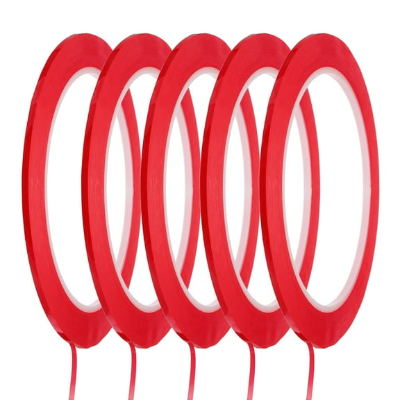 Whiteboard Tape Graphic Tape 1/16" Self Adhesive Chart Line Tape 72 Yard, Red, 5 Pack