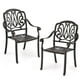 thumbnail image 1 of Costway Conjunto de 2/4 Sillas de Aluminio Fundido, Sillas Apilables con Reposabrazos, Almohadillas Ajustables para los Pies, Sillones de Metal para Exteriores/Jardín/Patio Trasero/Balcón,Color Bronce, 1 of 3