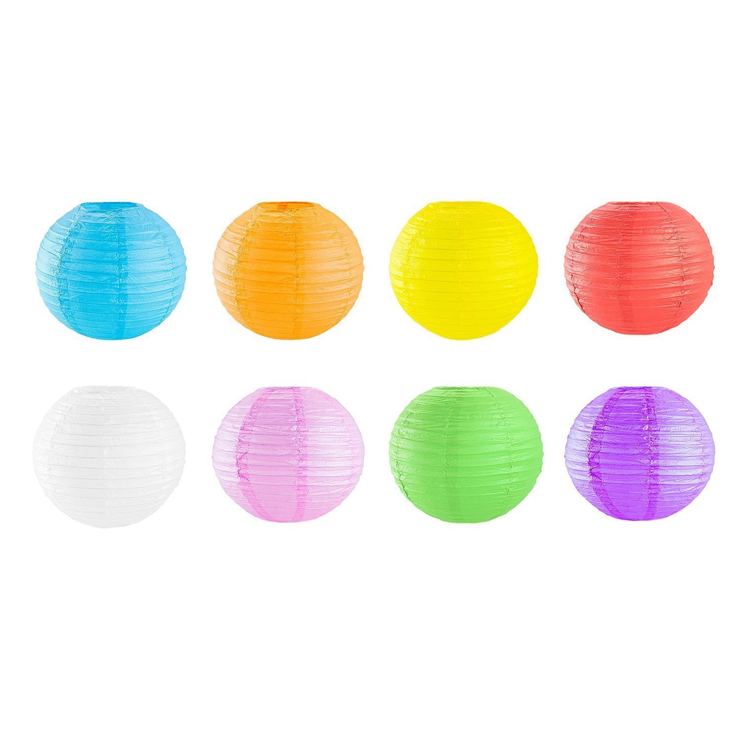 Set Of 8 Rainbow Colorful Cool Festival Party Celebration Home Decor Lanterns THY COLLECTIBLES