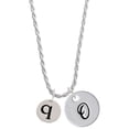 thumbnail image 1 of Delight Jewelry Silvertone Disc 1/2'' Initial - q - Silvertone Script Initial Disc - O - Charm Necklace, 20"+3", 1 of 4