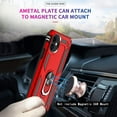 thumbnail image 6 of For Samsung Galaxy S25 EDGE Shockproof Hybrid Dual Layer PC + TPU with Metal Ring Kickstand Heavy Duty Armor Shell Cover, XPM Phone Case [Red], 6 of 10