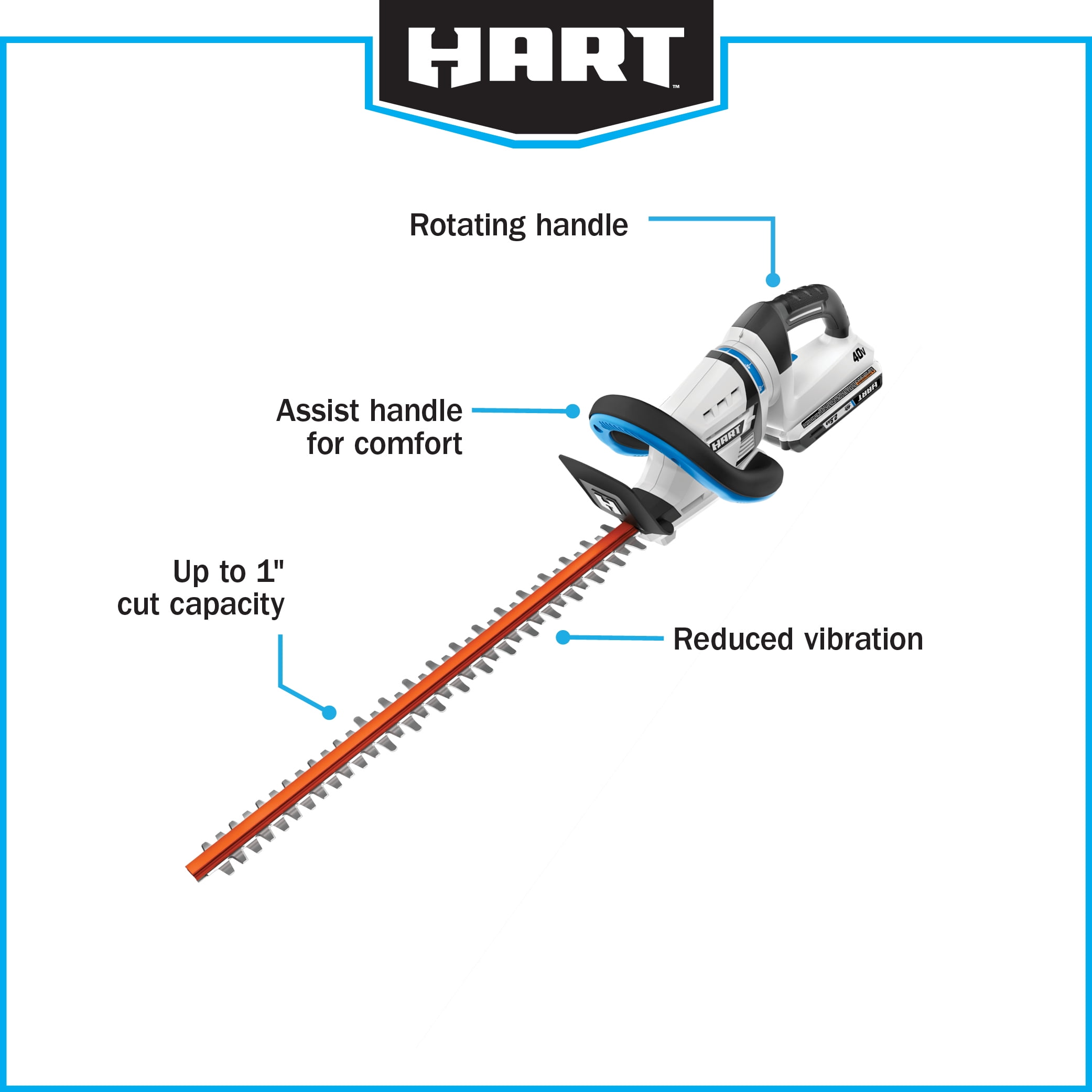 Hedge trimmer Texas HTX4000; 40 V; 1x2,5 Ah cordless; 58 cm length -  90066662 - Hedge trimmers - Other garden machinery