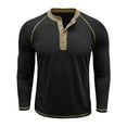 thumbnail image 6 of hotojiny Men's Henley Shirts Fall Vintage Long Sleeve Casual Classic Tee Big and Tall Mens Button Work T-Shirts, 6 of 7