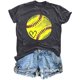 thumbnail image 1 of Mujeres Impreso Casual Top, Manga Corta Crew Cuello Blusa para la Primavera Y el Verano Desgaste, Ligero Imitación Algodón Moda Tee, 1 of 2