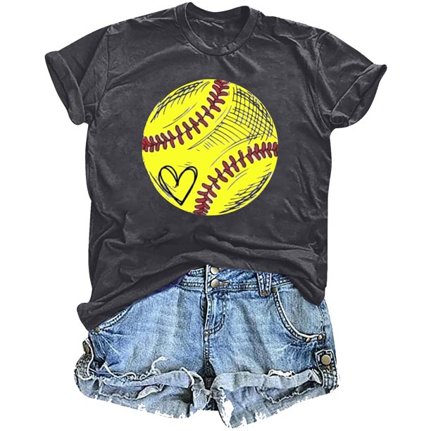Mujeres Impreso Casual Top, Manga Corta Crew Cuello Blusa para la Primavera Y el Verano Desgaste, Ligero Imitación Algodón Moda Tee