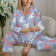 thumbnail image 4 of Goofa Cartoon Poodle Dog Printed Women’s 2 Piece Pajama Set Super,Pajamas Women's Long Sleeve Sleepwear Soft Button Down Loungewear Pjs Lounge Set Nightwear-X-Large, 4 of 9