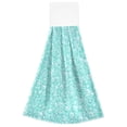 thumbnail image 7 of Haosy 2 Pack Kitchen Wash Cloths with Hanging Loops Absorbent Absorbent Quick Drying Hand Towels, Turquoise Bubbles, 7 of 7