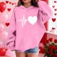 thumbnail image 3 of Sudadera con capucha y estampado de corazón de San Valentín, sudadera de manga larga para niños y niñas, chaqueta para niñas de talla mediana y grande., 3 of 7