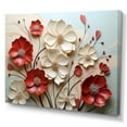 thumbnail image 2 of Designart Décoration Murale d'art Floral, art Mural Floral, Double Étreinte de Fleurs Cramoisies Rouges et Blanches, Grande Toile Murale, 20x12 Pouces, 2 of 5