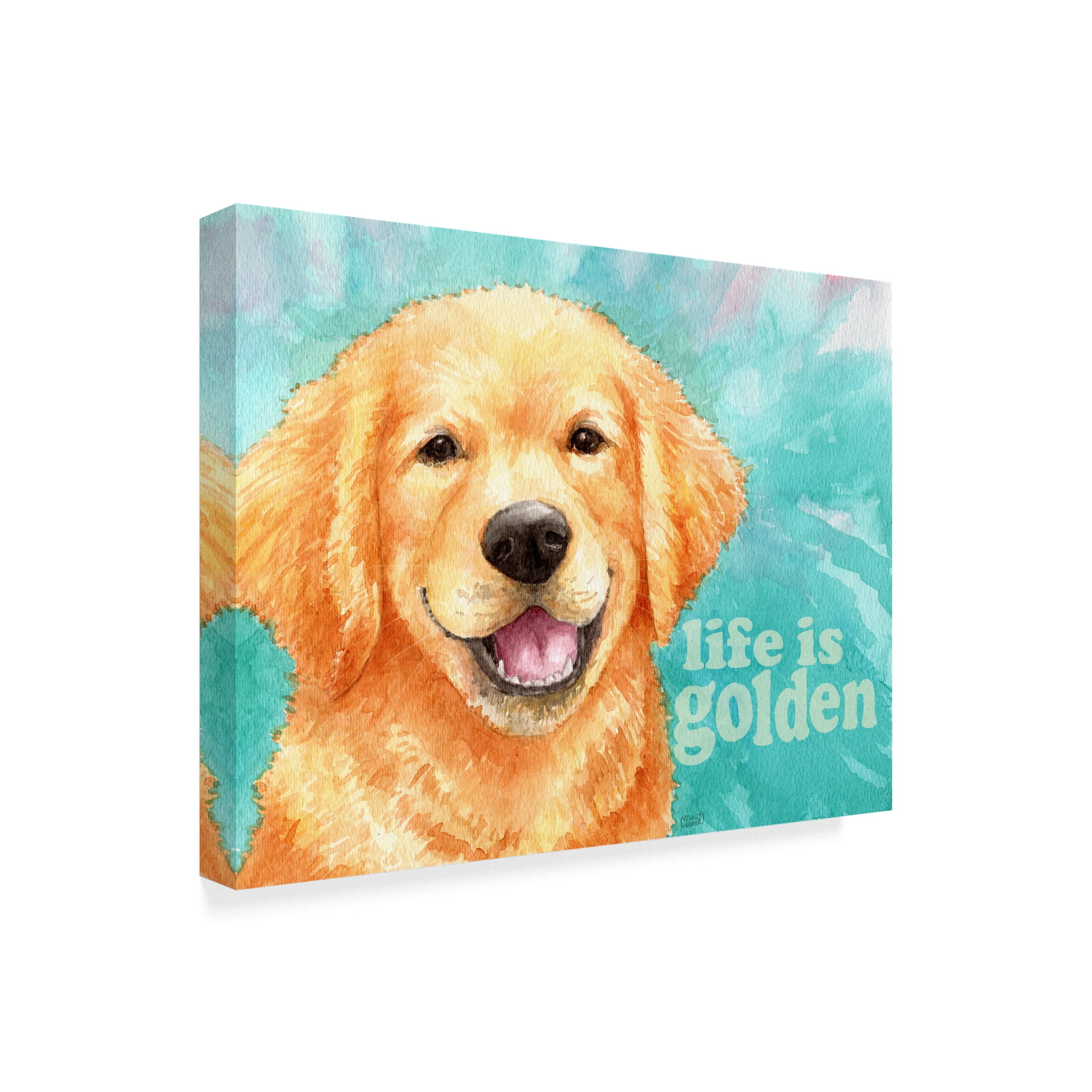 Trademark Fine Art 'Life Is Golden Retriever' Canvas Art by Melinda Hipsher