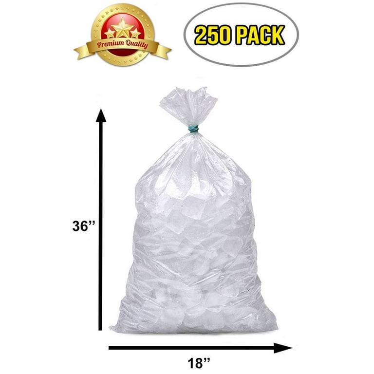 Extra Heavy Duty Ice Bags with Twist Ties - 18 x 36