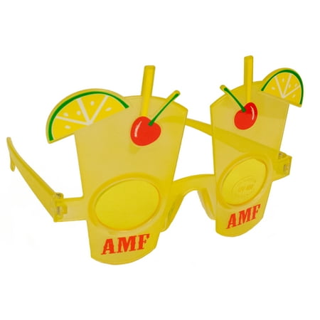 Tropical Tokyo Tea AMF Drink Sunglasses, Yellow Frame, Yellow Lens, OS