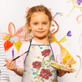 thumbnail image 3 of Pioneer Flower Floral Print Pattern Kids Aprons for Girls and Boys,Adjustable Neck Strap Toddler Aprons for Kids Cooking Baking, 3 of 7