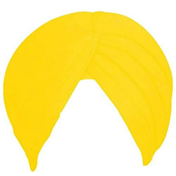Sikh Cotton Turban For Men | Canery Yellow Color | 8 Mts Punjabi Pagri (Stitched Rubia Voile) By Indian Collectible