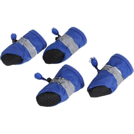 Dog Boots Dog Boots Dog Boots Puppy Shoes: 4Pcs Anti- Slip Dogs Boots Paw Protector Walking Pet Booties for Small Medium Dogs Size S Blue Dog Sock Shoes Outdoor Socks