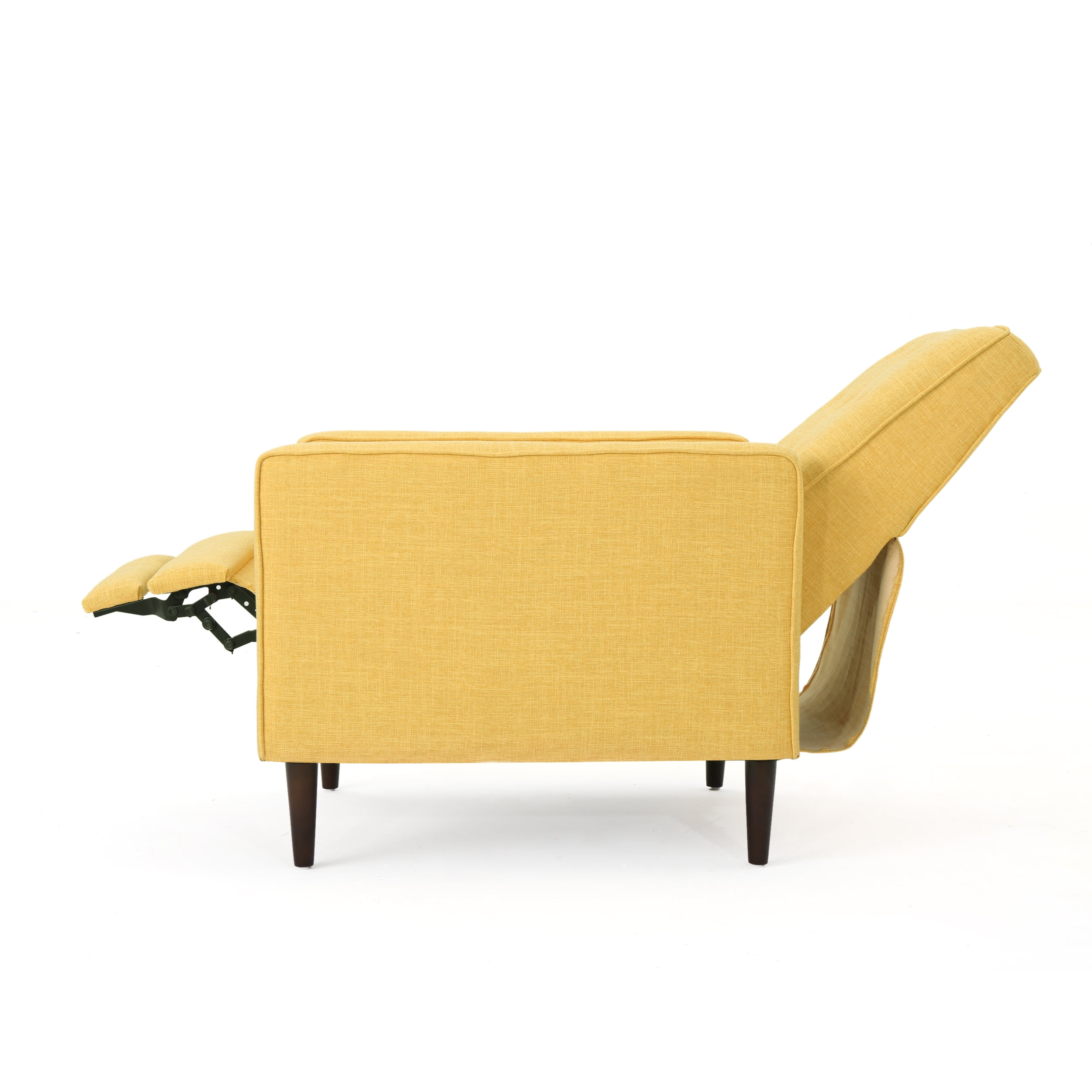 Noble House Mercury Standard Fabric Tufted Recliner, Yellow