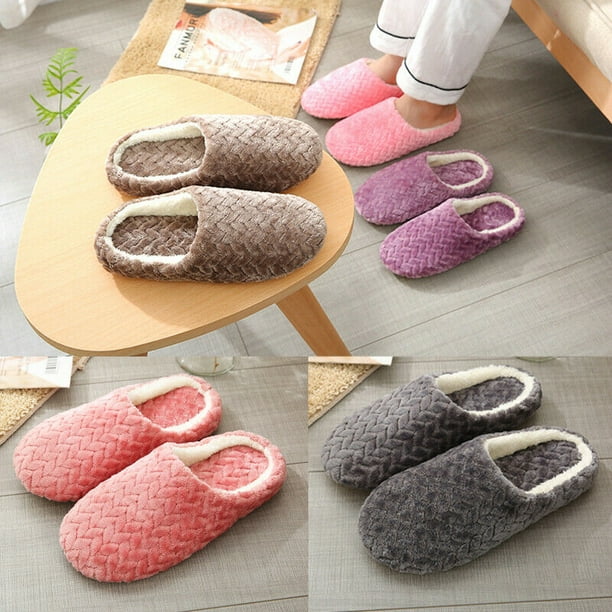 Rétro Smiling Face Soft Peluche Confortable Chaud Chaussons à enfiler pour  Couples Hiver Chaud Intérieur Fourniture