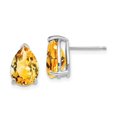 thumbnail image 1 of 14k White Gold 10x7mm Pear Citrine Earrings, 1 of 1