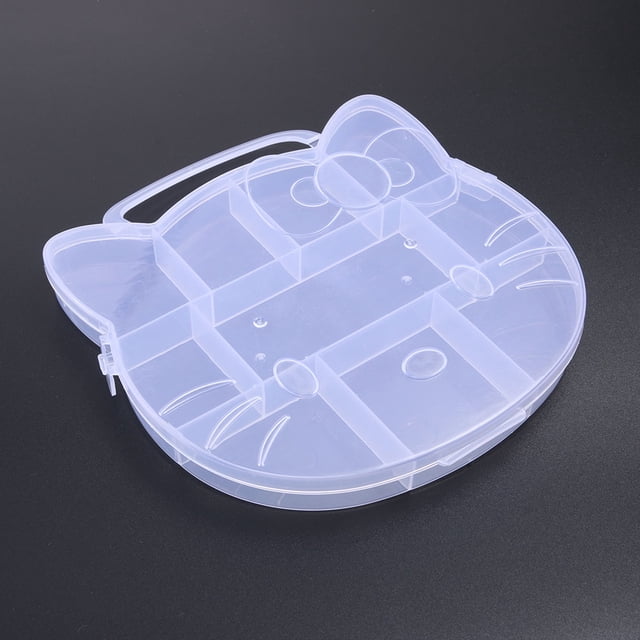 Cuadros Decorativos Caja de taladro de pintura de diamante de dibujos animados Estuche de almacenamiento de cuentas Estuche transparente (Gato de cara grande) Ehuebsd embutido en tela