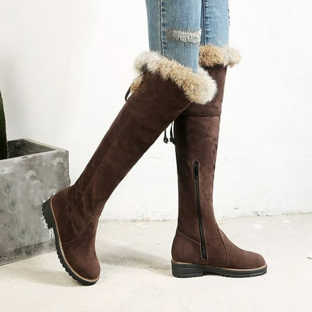 

TALKVE Warm and non slip Women Ladies Large Size Over Knee Shoes Long Tube Snow Boots