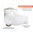 thumbnail image 3 of CCNY 14" Inch Drop Multi Ruffled Bed Skirt California King Size 100% Microfiber Made White Color, 3 of 6