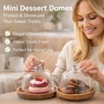 thumbnail image 6 of weibbin Mini Glass Dessert Dome 6 Inch with Wooden Base, Glass Cake Cloche Cover, Food Display Stand for Kitchen, 6 of 9