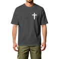 thumbnail image 3 of HAJWOH Mens Jesus Cross Printed Short Sleeve Cotton T-Shirts Crew Neck Shirts Faith Christ Tops, 3 of 5