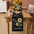 thumbnail image 2 of You Are My Sunshine Table Runner 48 Inches Long Farmhouse Dress Scarves, Yellow Sunflowers Cute Bees Heart Black Dining Tablerunner for Coffee Table/Kitchen Island/Party Décor, 13" x 48", 2 of 8