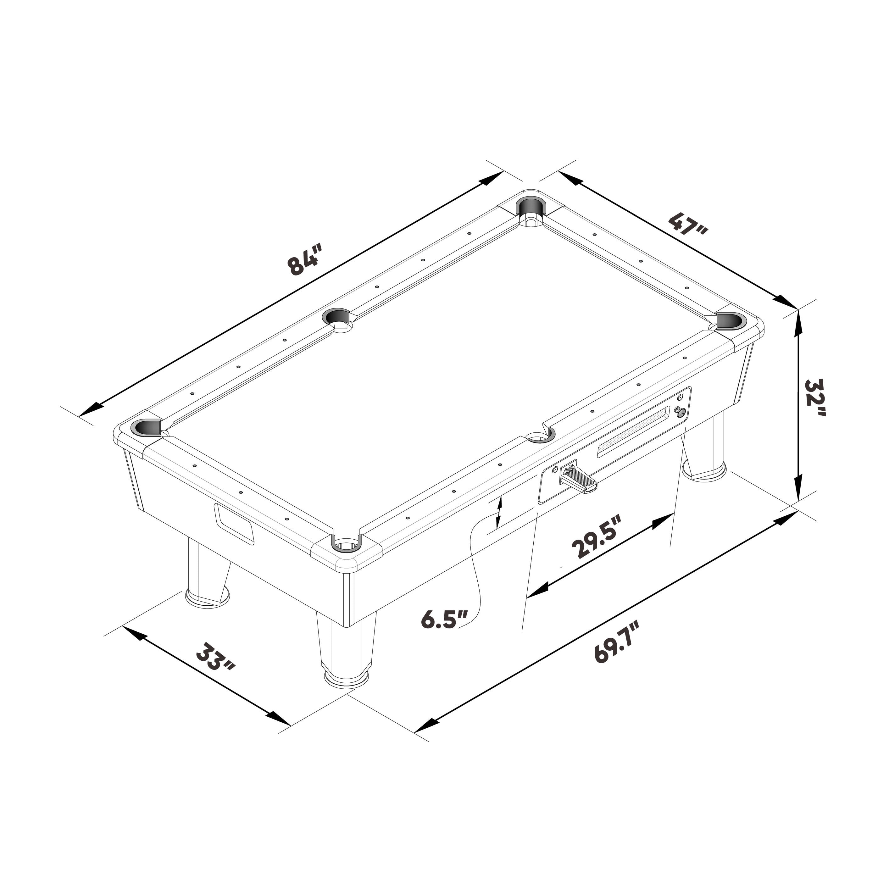7FT Coin Operated Pool Table blue – Legend