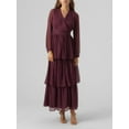 thumbnail image 2 of xiaxaixu Robes de Mode Automne pour Femmes Robes de Soirée Longues Manches Longues Col en V Robe Smockée à Volants Superposés, 2 of 7