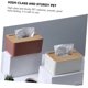 thumbnail image 3 of Tissue Box Car Tissue Holder Table Tissue Holder Household Tissue Box Set Facial Tissue Cube Tissue Box with Wooden Lid Napkin Holder Storage Box, 3 of 4