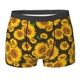 thumbnail image 6 of Men's Boxer Briefs, Aesthetic sunflower leaf black Soft Comfy Mens Underwear Boxer Briefs Breathable With Widen Waist, 6 of 7
