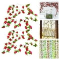 thumbnail image 2 of 7.2FT Flower Garland Fake Rose Vine Artificial Hanging Rose Ivy Hanging Floral Garlands Wedding Arch Garden Background Decor Fake Flower Garland Artificial Rose Blossom Vine, 2Pcs(Pink2,86.6x2"), 2 of 9