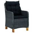 thumbnail image 3 of vidaXL 7 Piece Outdoor Dining Set with Cushions Poly Rattan Dark Grey, 3 of 12