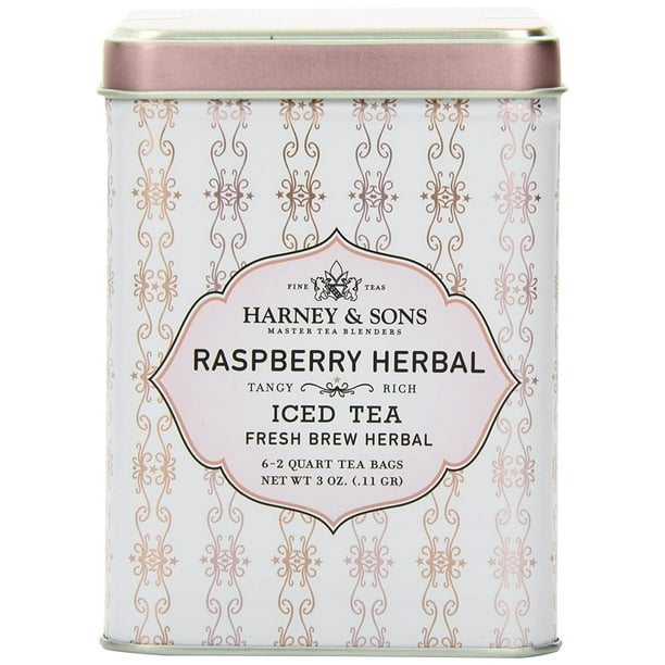 Harney & Sons Herbal Iced Tea, Raspberry, 6 Tea Bags