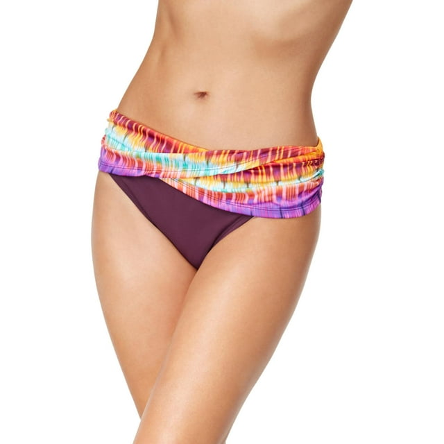 Bleu Rod Beattie Womens Hipster Fold-Over Bikini Swim Bottom Purple 14