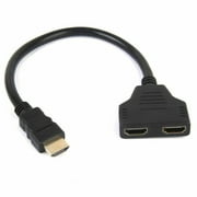 1080P HDMI Splitter Male to Female Cable Adapter Converter HDTV 1 Input 2 Output Color:black