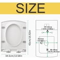 thumbnail image 6 of Square Toilet Seat Soft Close with Easy Quick Release Top Fix Adjustable Hinges, Easy Installation, White, 34.5X43CM(13.58X16.92IN), 6 of 7