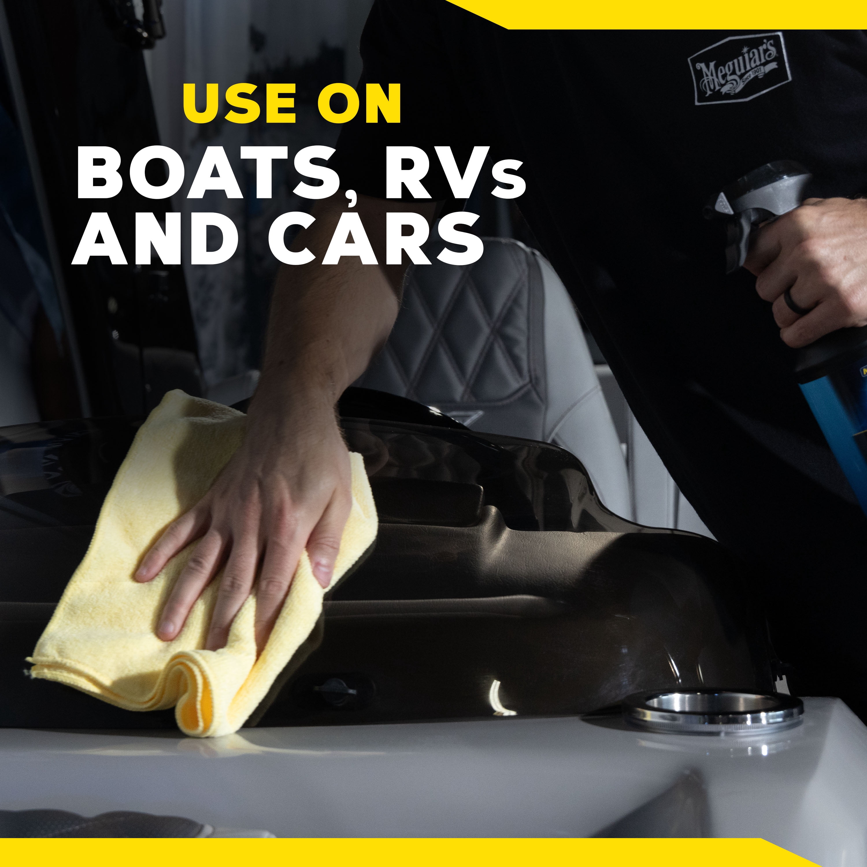 Meguiar's Marine & RV Hybrid Ceramic All Surface Sealant - Fiberglass & Gel Coat Sealant that Boosts Gloss, Beading & Protection from UV Damage - Easy to Apply and Wipe Off - 32 Fl Oz Spray