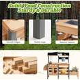 thumbnail image 6 of Robud Outdoor Mud Kitchen Set for Kids, Wooden Pretend Play Kitchen with Plant Growing Box, Real Faucet, Sink, Kitchen Accessories, Pretend Play for Kids Boys Girls Toys Age 3+, 6 of 10