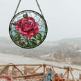 thumbnail image 4 of Stained Glass Window Hanging - Red Rose Flower Suncatcher for Door Garden Home Retro Sun Catchers Decoration Christmas Mother's Day Birthday Gifts for Women Men Mom Nana Friend, 4 of 6