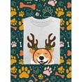 thumbnail image 3 of Happy Corgi Christmas Antlers T-Shirt Men -Image by Shutterstock, Male 3X-Large, 3 of 4